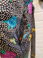 Load image into Gallery viewer, Vintage 1990s Women&#39;s Floral &amp; Polka Dot Print Satin Robe
