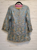 Load image into Gallery viewer, Vintage Blue &amp; Pink Asian Scene Jacquard Pattern Jacket
