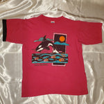 Load image into Gallery viewer, Vintage 80s/90s Magenta Pink Sea World Graphic Tee
