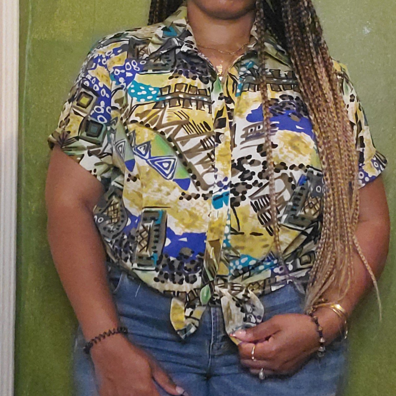 Vintage 90s Tropical Print Button Down Shirt