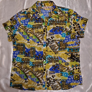 Vintage 90s Tropical Print Button Down Shirt