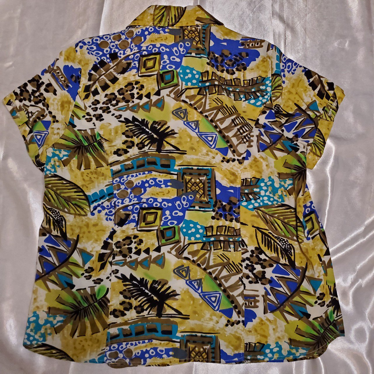 Vintage 90s Tropical Print Button Down Shirt