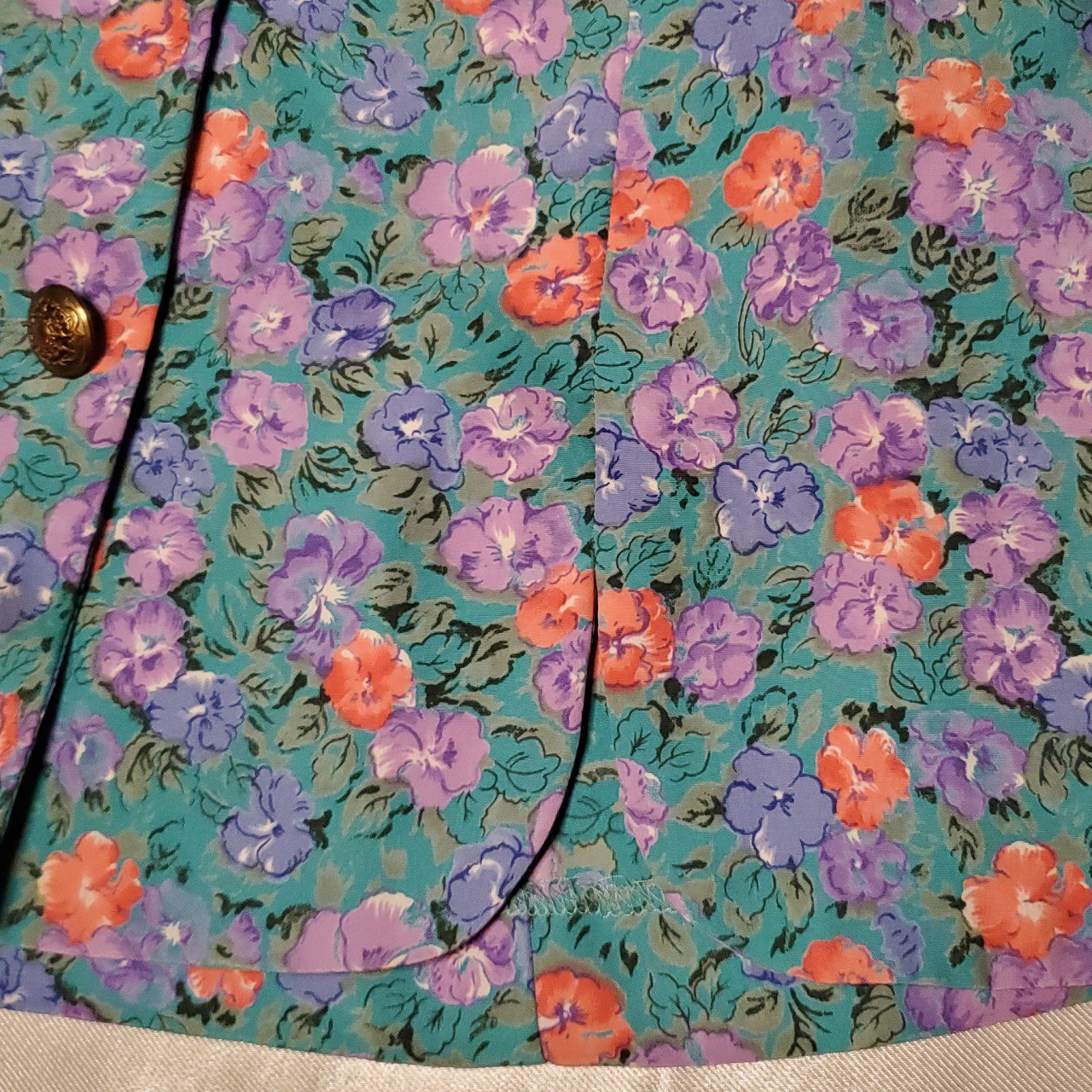 Vintage 90s Floral Print Puff Sleeve Shirt