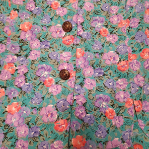 Vintage 90s Floral Print Puff Sleeve Shirt