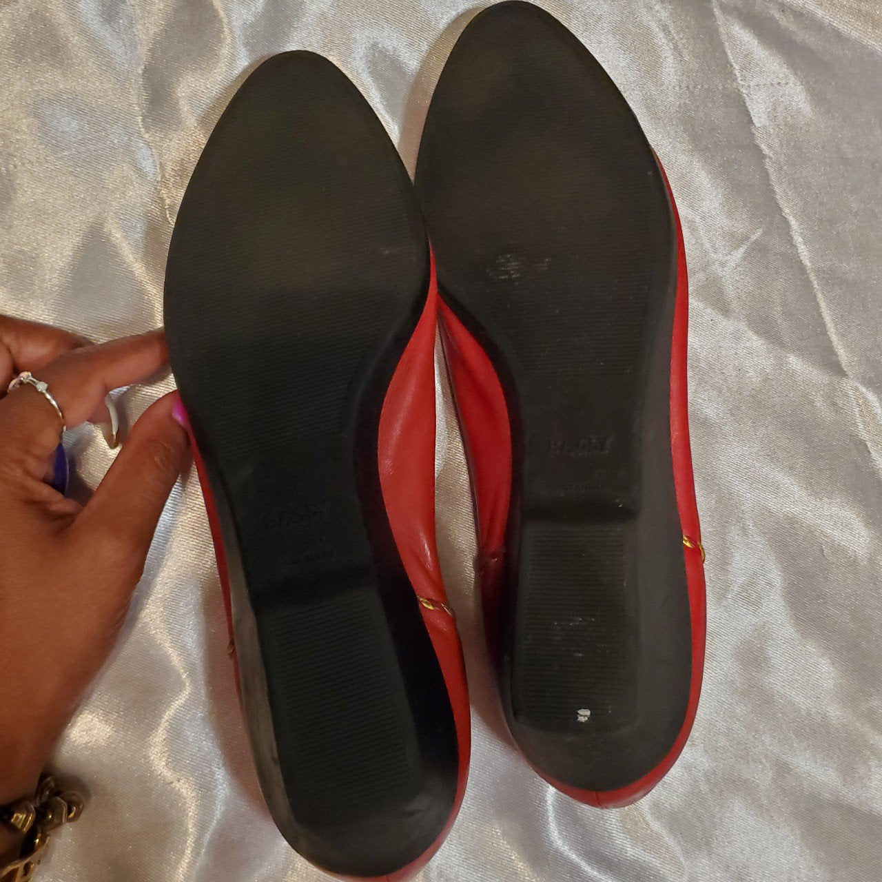 Vintage Bally Red Leather Flats