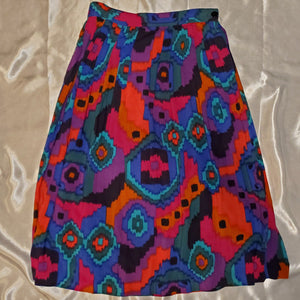 Vintage 90s Multi Color Abstract Print Skirt