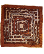 Load image into Gallery viewer, 70&#39;s/80&#39;s Caramel Brown &amp; Cream Abstract Print Scarf
