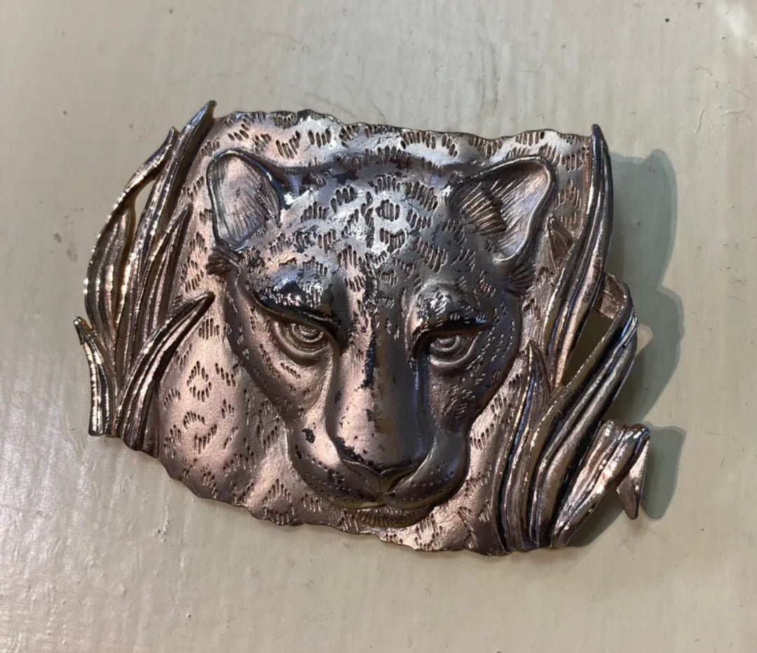 80's/90's Gold tone Lion Brooch