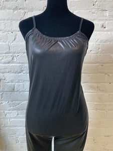 80's/90's Black Nylon Jumpsuit (Size Medium)