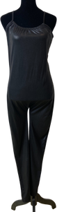 80's/90's Black Nylon Jumpsuit (Size Medium)